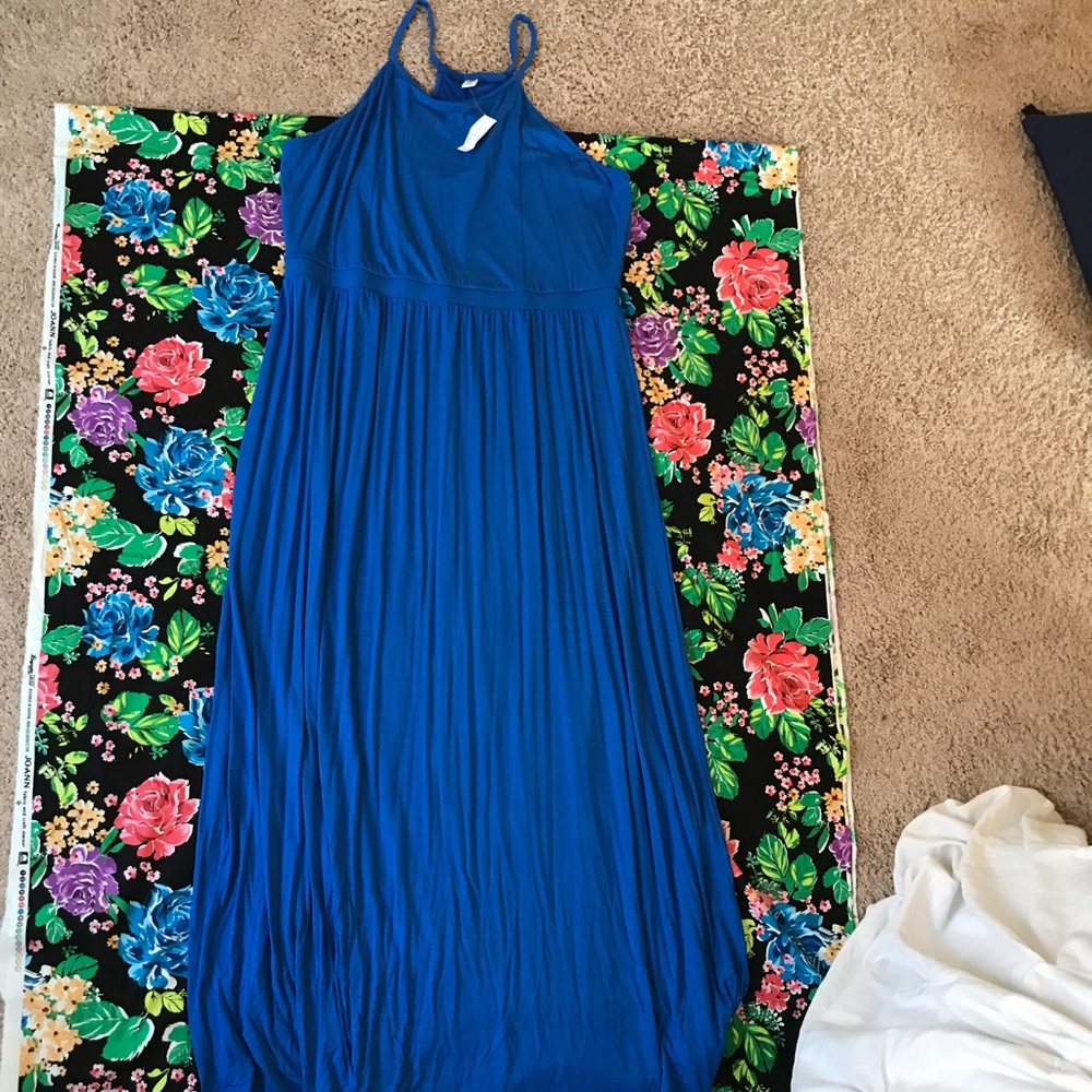 Tall blue maxi dress